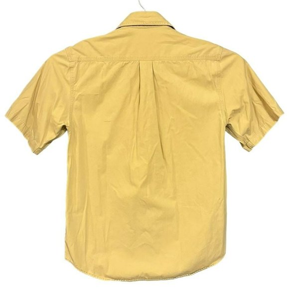 Vintage Carhartt Yellow Double Pocket Shirt Sleeve Work Button Up Shirt Mens S - Picture 2 of 5